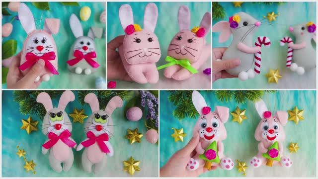 МНОГО ЗАЙЧИКОВ из ФЕТРА. СИМВОЛ 2023 своими руками смотреть онлайн