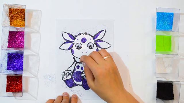 ЛУНТИК раскраска блёстками/GLITTER / Учим цвета /Раскраски для детей смотреть онлайн