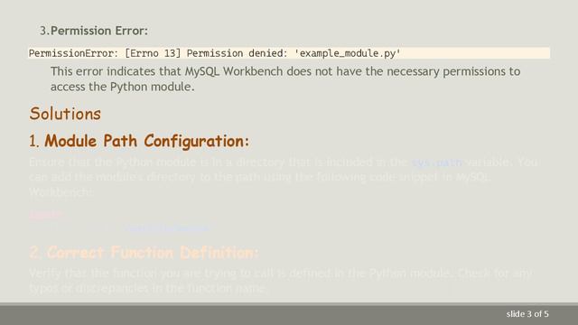 Troubleshooting: Error Calling Python Module Function in MySQL Workbench смотреть онлайн