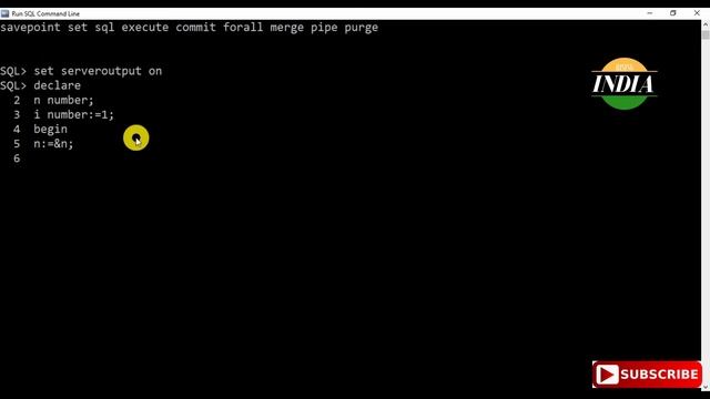 How to print 1,2,3,......N using PL/SQL | how to print N number using plsql смотреть онлайн