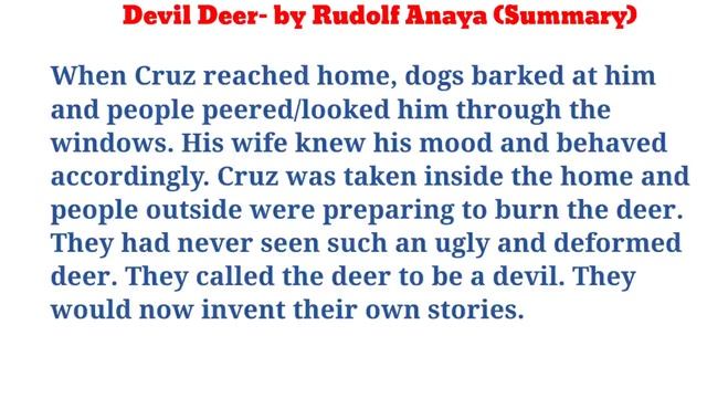 Devil Deer by Rudolf Anaya | Summary, Q&A, MCQs| Class 12|Optional English |NEB смотреть онлайн