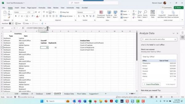 Microsoft Excel AI - Ask Questions of Your Data! New tool is SO MUCH Easier than using Functions.