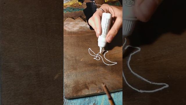 "Поток". Картина-поддержка на дереве. Акрил. Сусальное золото. Мудра намастэ. смотреть онлайн