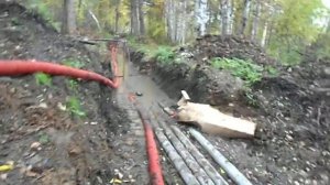 Укладка кабеля в траншее