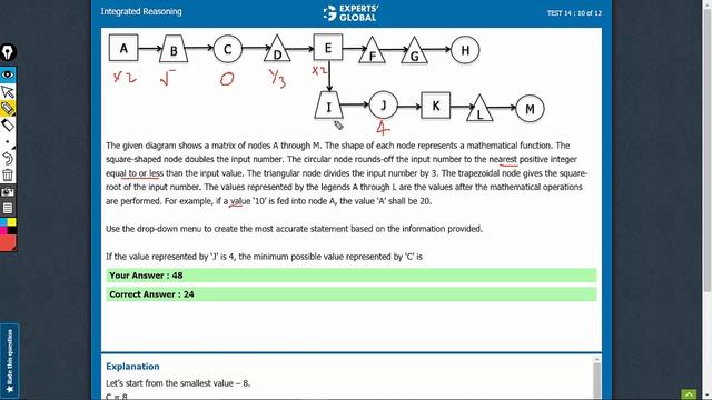 The given diagram represents a matrix of nodes A through M | Experts' Global GMAT Prep | TNAO8# смотреть онлайн