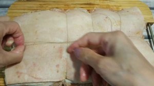 Что можно приготовить из тонкого сала.  Вкусное и дешёвое  блюдо из сала с начинкой.