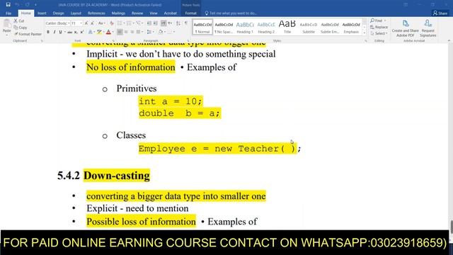 Type Casting In Java | Upcasting Downcasting In Java | Primitive Type Casting In Java Lecture 3 смотреть онлайн