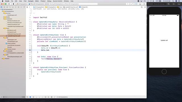Complete BirthdayApp in SwiftUI, MVVM and Core Data: UpdateBirthday смотреть онлайн