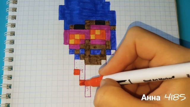 Как Рисовать Брока по Клеточкам Brawl stars pixel art смотреть онлайн