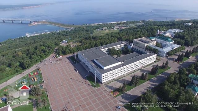 Аэросъемка города Ульяновск. Ленинский мемориальный комплекс с площадью смотреть онлайн