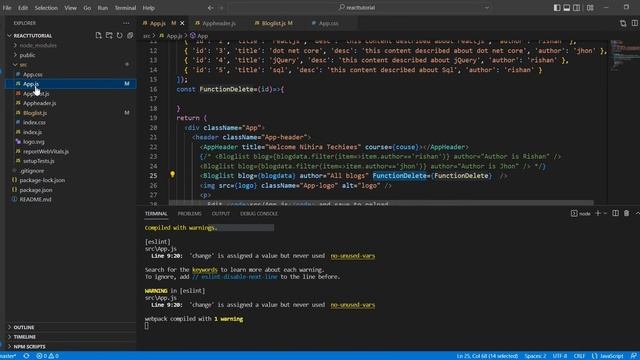 How to pass functions as props in React JS | Implement delete blog function |React JS full tutoria смотреть онлайн