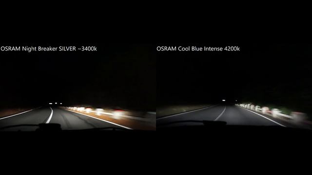 OSRAM Night Breaker SILVER Vs OSRAM Cool Blue Intense