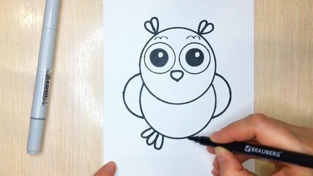 Как нарисовать сову | Рисунок совы | раскраска сова для детей | рисуем сову | how to draw an owl смотреть онлайн