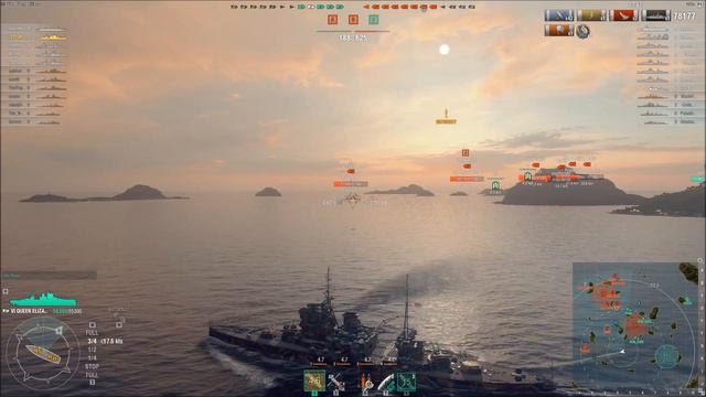 Queen Elizabeth - Dancing Queen - RN BB t6 - 164k of dmg || World of Warships смотреть онлайн