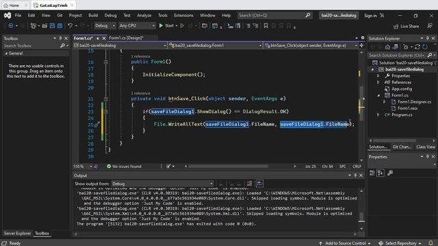 20. [Winform C# 2022] SaveFileDialog C#- Dialogs - C# desktop application tutorial смотреть онлайн