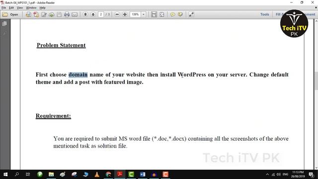 Digiskills WordPress Exercise 1 batch 4 2019|| Word press || tech itv pk смотреть онлайн