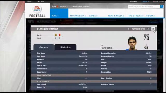 20 K Seria A Team |fifa 11 Ultimate Team|