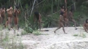 Uncontacted Amazon Tribe Interacts with Local Community in Madre de Dios, Peru