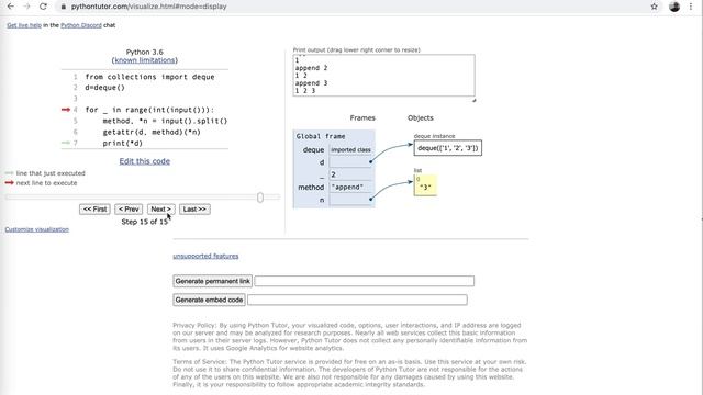 Collections deque HackerRank Python смотреть онлайн