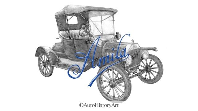 Ford Model T, 1908 - Historic Automotive Fine Art by Amila смотреть онлайн