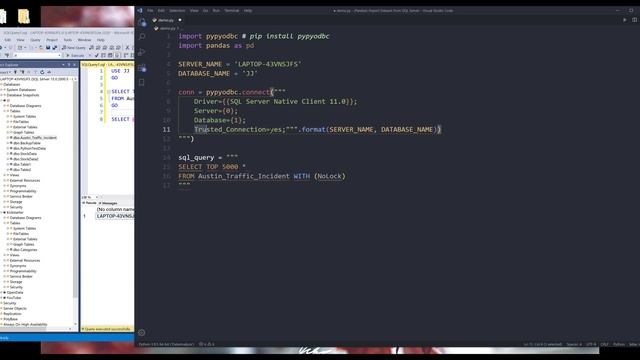 Import data From SQL Server into a DataFrame | pandas Tutorial смотреть онлайн