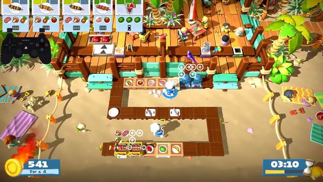 Overcooked! 2 – 🍹Surf ‘n’ Turf!🍹 Level 3-4 - 4-Stars World record! - 1 Player - Score: 1173 смотреть онлайн