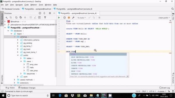 PostgreSQL Tutorial 16 | How to Create View in PostgreSQL
