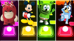 Mickey Mouse ? Oddbods Fuse ? Gummy Bear ? Bluey Bingo Coffin Dance Tiles Hop. ? Кто победит?
