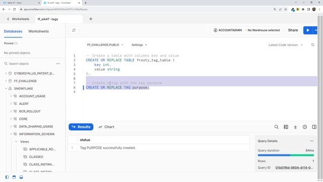 Snowflake Tags (Frosty Friday: Week47 - Basic) смотреть онлайн