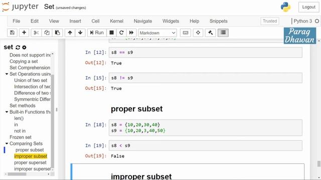 Python Set Comparison смотреть онлайн