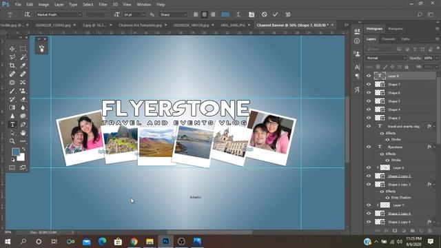 How to Make Polaroid Frame Picture in Photoshop / For Travel Vlog Channel Art Idea смотреть онлайн