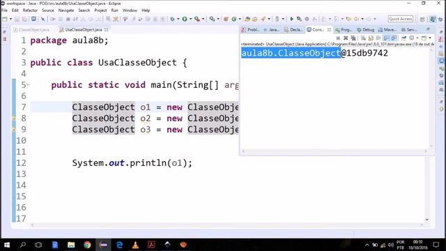Classe Object e seus métodos toString e equals. смотреть онлайн