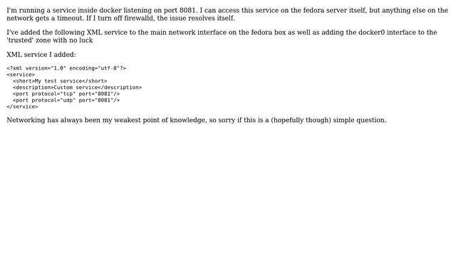 Fedora firewalld issues with docker смотреть онлайн
