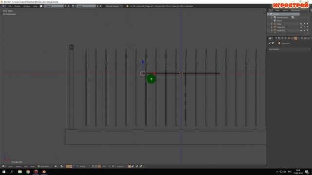 Моделирование забора в Blender 3D,забор из арматуры,уроки по моделированию,создание 3D моделей смотреть онлайн