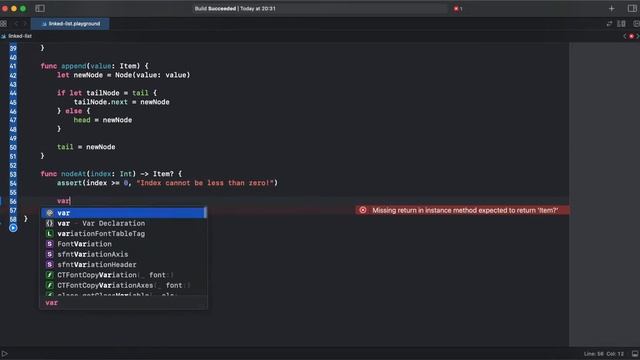 Linked List - data structures in Swift смотреть онлайн