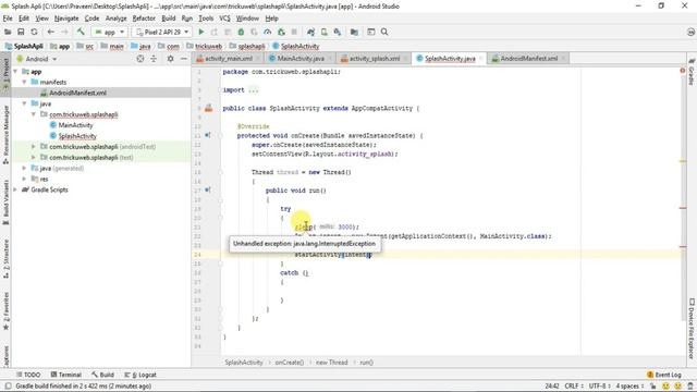 Splash Screen Android Studio Source Code in Hindi смотреть онлайн
