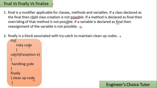 final vs finally vs finalize( ) || Java interview question 2021 смотреть онлайн