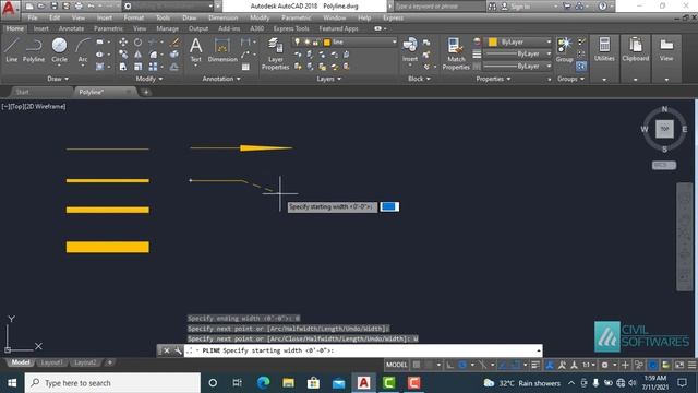 Polyline and Polyline Width in AutoCAD | How to Change Polyline Width смотреть онлайн