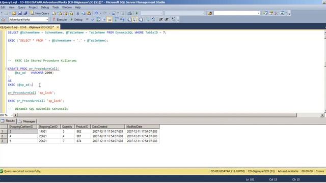 Dinamik T SQL смотреть онлайн