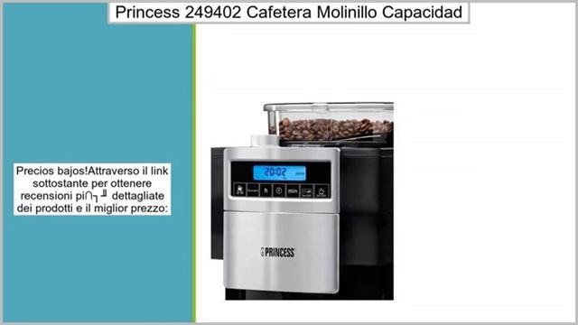 Princess 249402 - Cafetera con molinillo Deluxe, capacidad 1.25 l, color plateado смотреть онлайн