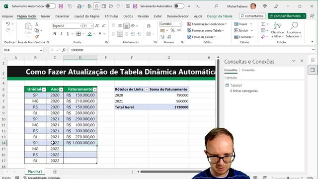 Como ATUALIZAR Tabela Dinâmica de Modo Automático sem VBA смотреть онлайн