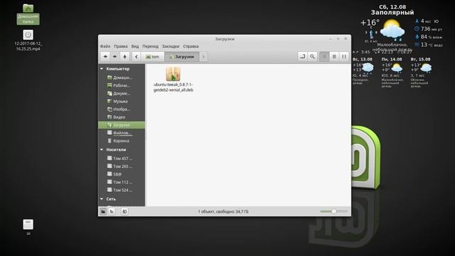 Linux Mint Cinnamon 18.2 Чистим реестр программой Ubuntu Tweak. смотреть онлайн