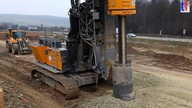 Liebherr LB28 DRILL On Highway Construction Site, A8, Karlsbad, GERMANY. 2013
