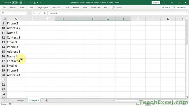 Transpose Every X Number of Rows in Excel with a Macro - Advanced Transpose Technique смотреть онлайн
