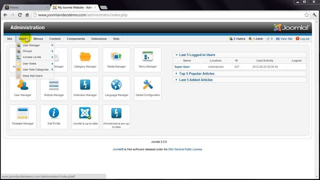 Joomla 2.5 Tutorial (HD) - Lesson 12 - Administrator смотреть онлайн