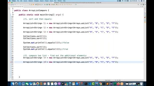 #7 - How to Compare Two ArrayLists in Java смотреть онлайн