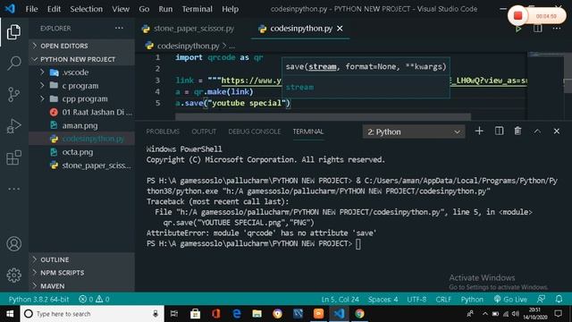 QR CODES MAKING IN PYTHON LANGUAGE OR PYTHON 3 LANGUAGE |WE CAN MAKE QRCODES IN PYTHON LANGUAGE| смотреть онлайн