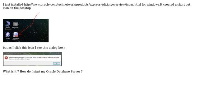 Databases: Unable to start Oracle Database Server : Get an error as I try to start it смотреть онлайн