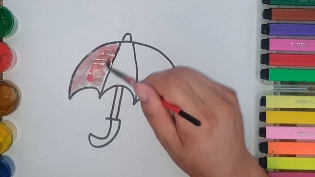 Drawing umbrella for children | Bolalar uchun soyabon rasm chizish | рисование Зонтик для детей смотреть онлайн