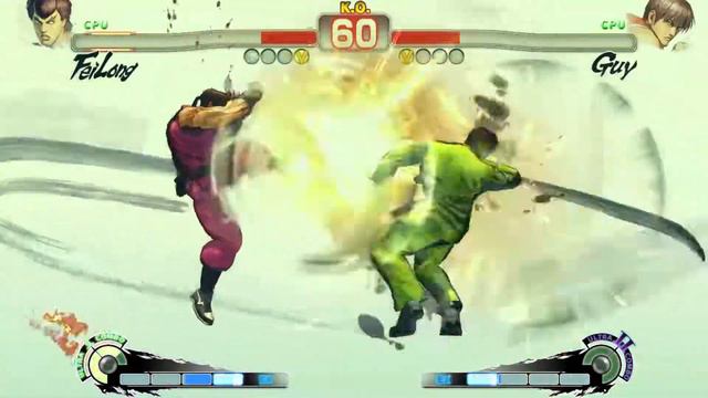 Fei Long vs Guy! Street Fighter 4 CPU vs CPU смотреть онлайн